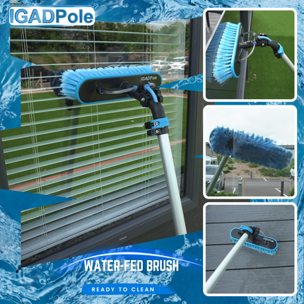 IGADPole 12ft (3.6m) Washing Kit: Water-fed Brush, Soap Dispenser and hose tap