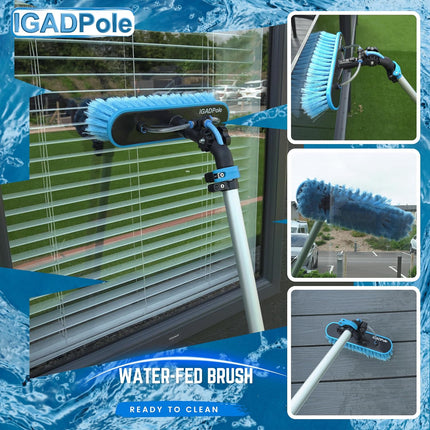 IGADPole 24ft (7m) Washing Kit: Water-fed Brush, Soap Dispenser and hose tap