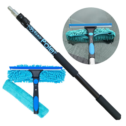 IGADPOLE 2m (6.6ft) Window Cleaning Kit, Extension Pole and 10 inch (25cm) Squeegee