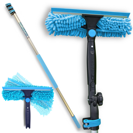 3.6m (12ft) IGADPole Window Cleaning Kit, Extension Pole and 10 inch (25cm) Squeegee