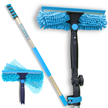 6m (20ft) IGADPole Window Cleaning Kit, Extension Pole and 10 inch (25cm) Squeegee