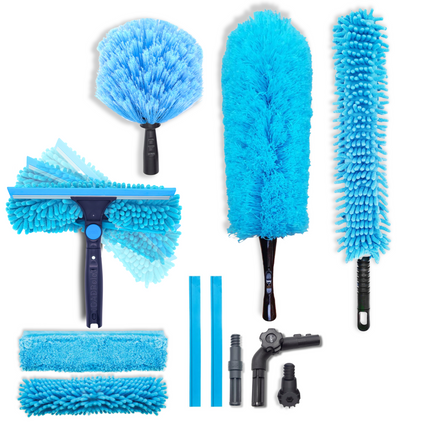 IGADPole Accessories Window Squeegee + Scrubber & Cobweb Duster & Chenille Duster & Microfiber Duster