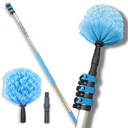 3.6m (12ft)Telescopic High Reach Extension Pole with Extending Round Cobweb Duster