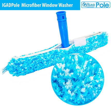 IGADPole 14 inch(35cm) Professional Window Cleaning Set - Squeegee & Microfiber Window Scrubber