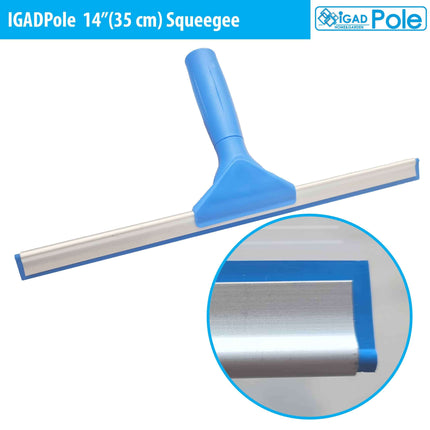 IGADPole 14 inch(35cm) Professional Window Cleaning Set - Squeegee & Microfiber Window Scrubber