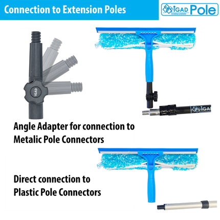 IGADPole 14" (35cm) Squeegee 2 in 1 with Angle Adapter