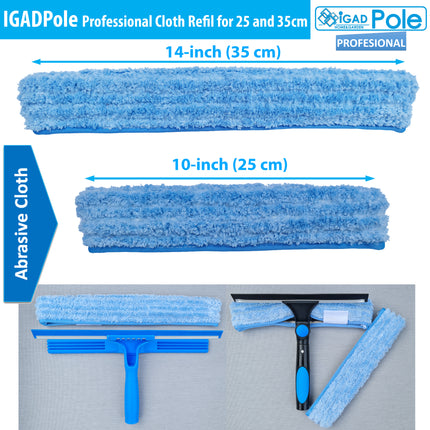 IGADPole Microfiber cloth refill for 10"(25cm) or 14"(35cm) Squeegees