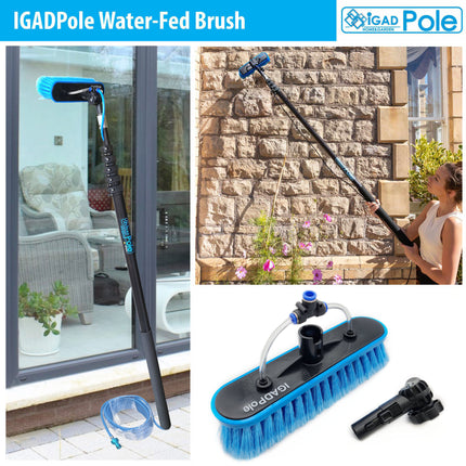 IGADPole 2023 10"(25cm) Water Fed Brush Head replacement, fed Tee and angle connector