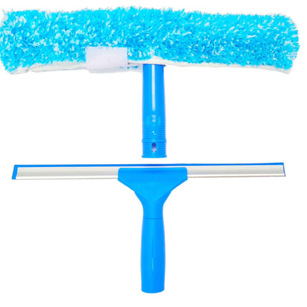 IGADPole 14 inch(35cm) Professional Window Cleaning Set - Squeegee & Microfiber Window Scrubber