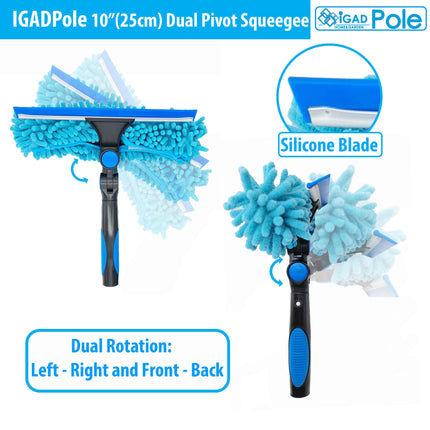 IGADPOLE 2m (6.6ft) Window Cleaning Kit, Extension Pole and 10 inch (25cm) Squeegee