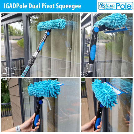 IGADPOLE 2m (6.6ft) Window Cleaning Kit, Extension Pole and 10 inch (25cm) Squeegee