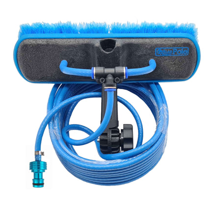 IGADPole 10"(25cm) Soft Bristle window Wash Brush with Water Fed Hose Kit,  8m Long Light Hose